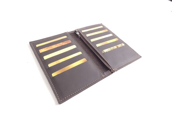 pasjes portemonnee medium - bruin leer - met 10 vakjes voor pasjes - tas van sas